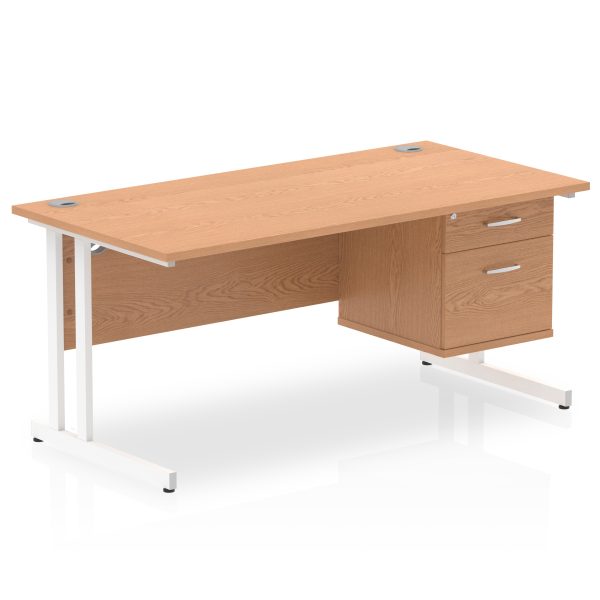 Pulse 1600mm Cantilever Straight Desk With Single Fixed Pedestal - Image 12