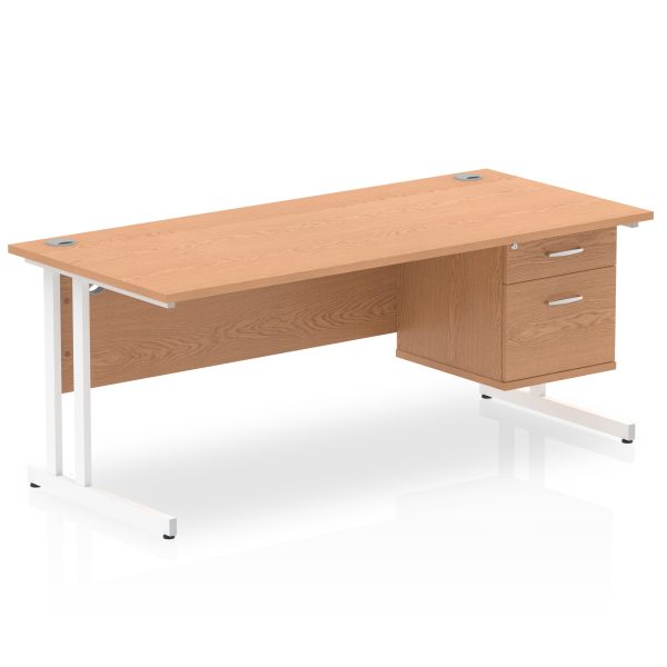 Pulse 1800mm Cantilever Straight Desk With Single Fixed Pedestal - Image 12