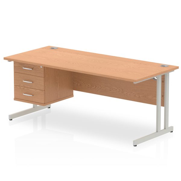 Pulse 1800mm Cantilever Straight Desk With Single Fixed Pedestal - Image 35