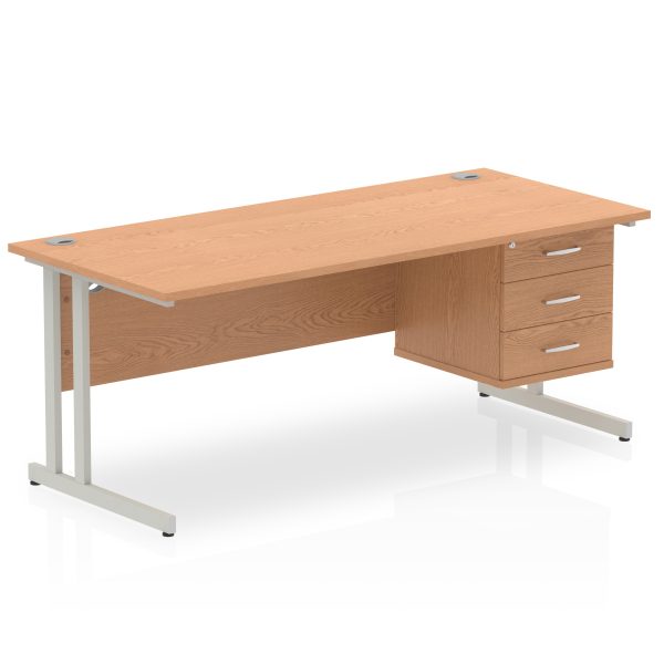 Pulse 1800mm Cantilever Straight Desk With Single Fixed Pedestal - Image 36