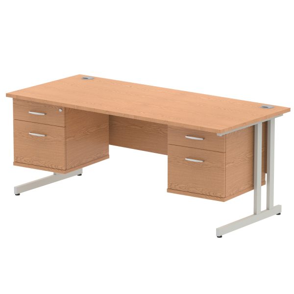Pulse 1800mm Cantilever Straight Desk With Two Fixed Pedestal - Image 37