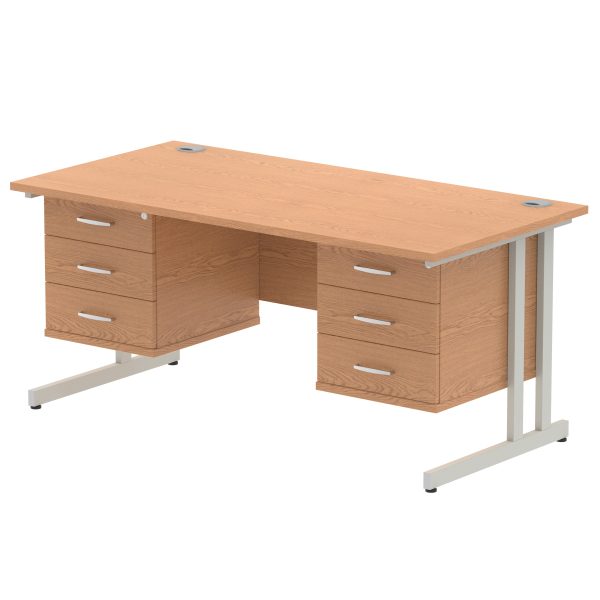 Pulse 1600mm Cantilever Straight Desk With Two Fixed Pedestal - Image 37