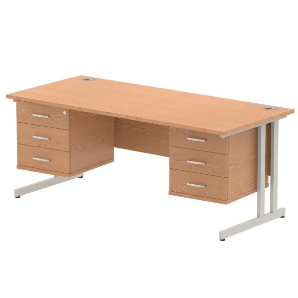 Pulse 1800mm Cantilever Straight Desk With Two Fixed Pedestal - Image 38
