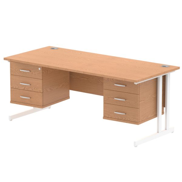Pulse 1800mm Cantilever Straight Desk With Two Fixed Pedestal - Image 15