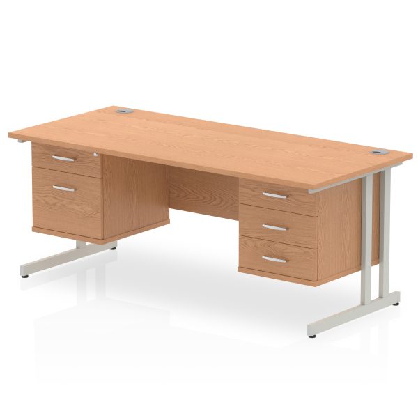 Pulse 1800mm Cantilever Straight Desk With Two Fixed Pedestal - Image 35