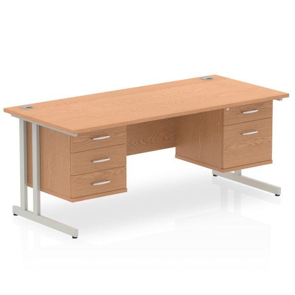 Pulse 1800mm Cantilever Straight Desk With Two Fixed Pedestal - Image 36