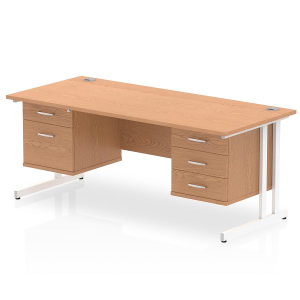 Pulse 1800mm Cantilever Straight Desk With Two Fixed Pedestal - Image 12