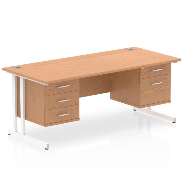 Pulse 1800mm Cantilever Straight Desk With Two Fixed Pedestal - Image 13