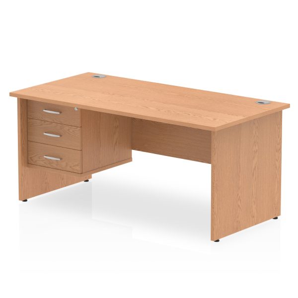 Pulse 1600mm Panel End Straight Desk With Single Fixed Pedestal - Image 17