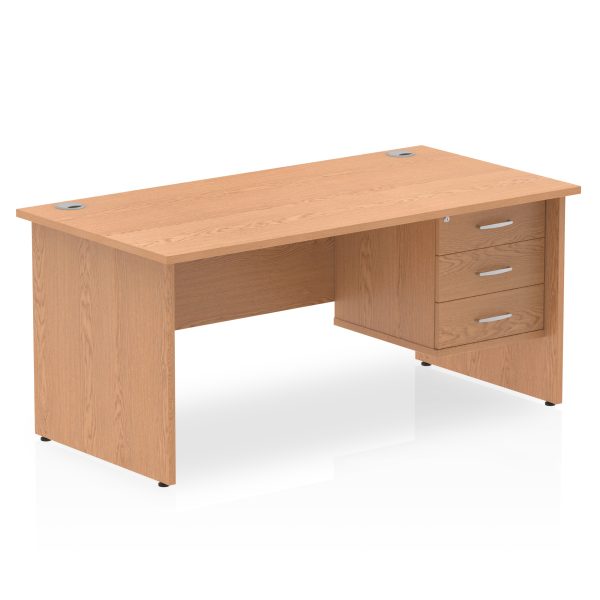 Pulse 1600mm Panel End Straight Desk With Single Fixed Pedestal - Image 18