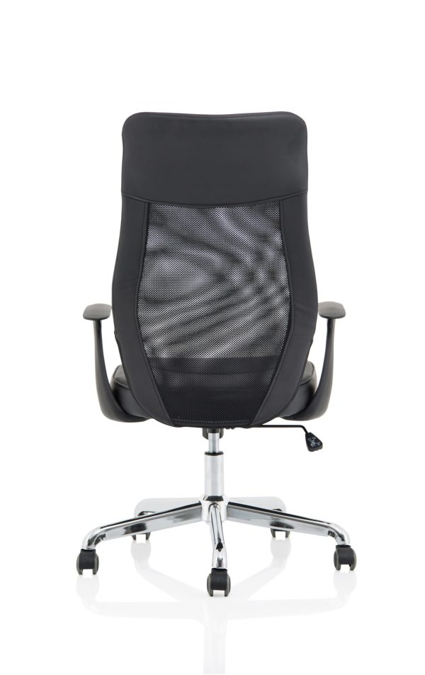 Baye High Mesh Back Task Operator Black Leather Office Chair with Arms - Image 6