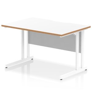 Pulse Scalloped Edge 1200mm Straight Desk Cantilever Leg