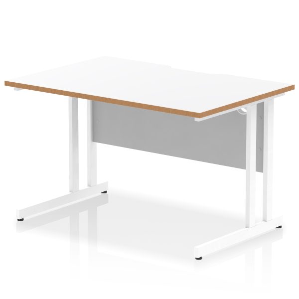 Pulse Scalloped Edge 1200mm Straight Desk Cantilever Leg