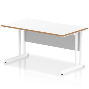 Pulse Scalloped Edge 1400mm Straight Desk Cantilever Leg