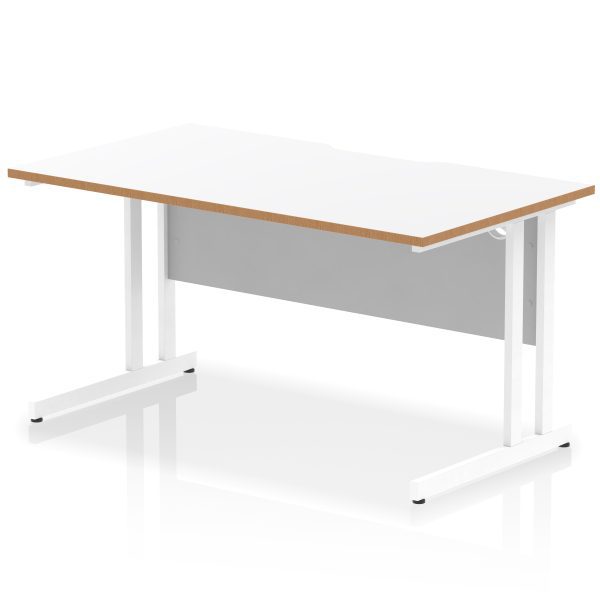 Pulse Scalloped Edge 1400mm Straight Desk Cantilever Leg