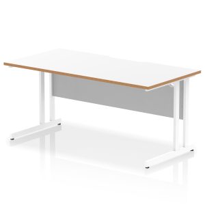 Pulse Scalloped Edge 1600mm Straight Desk Cantilever Leg
