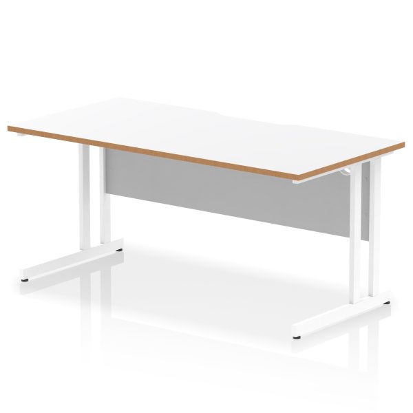 Pulse Scalloped Edge 1600mm Straight Desk Cantilever Leg