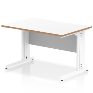 Pulse Scalloped Edge 1200mm Straight Desk Cable Managed Leg