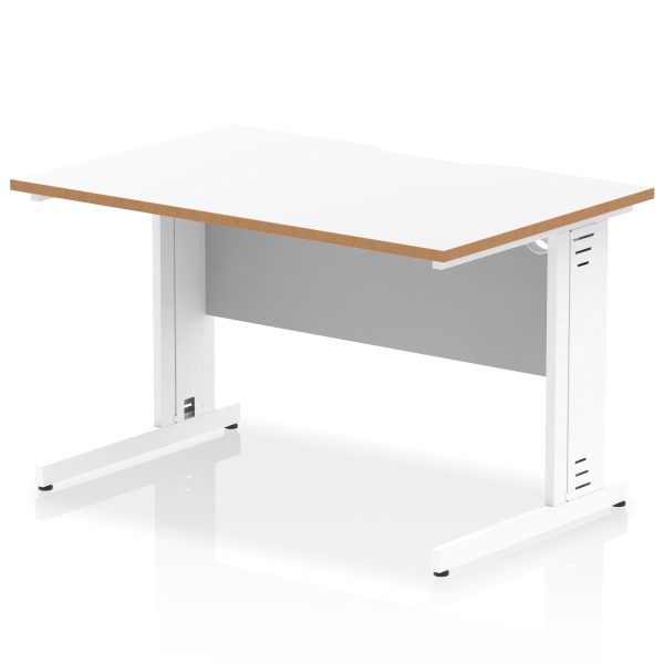 Pulse Scalloped Edge 1200mm Straight Desk Cable Managed Leg