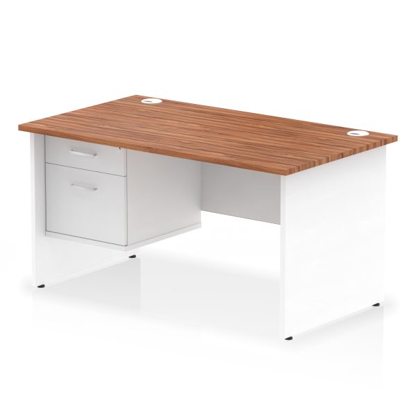 Pulse 1400mm Panel End Straight Desk With Single Fixed Pedestal - Image 25