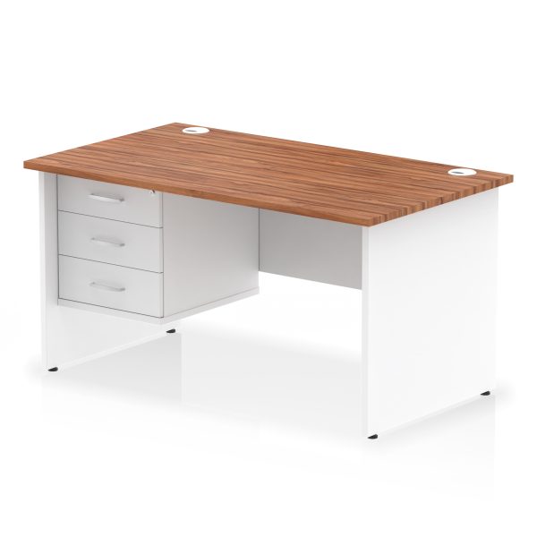 Pulse 1400mm Panel End Straight Desk With Single Fixed Pedestal - Image 26