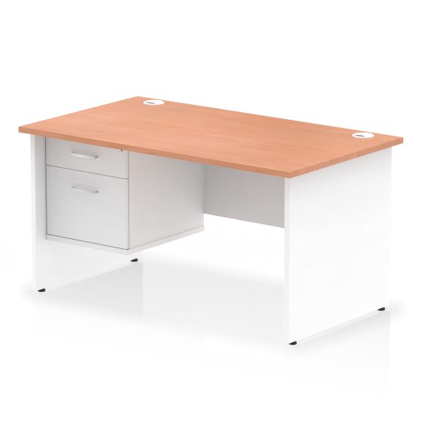 Pulse 1400mm Panel End Straight Desk With Single Fixed Pedestal - Image 5