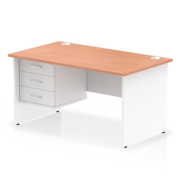 Pulse 1400mm Panel End Straight Desk With Single Fixed Pedestal - Image 6