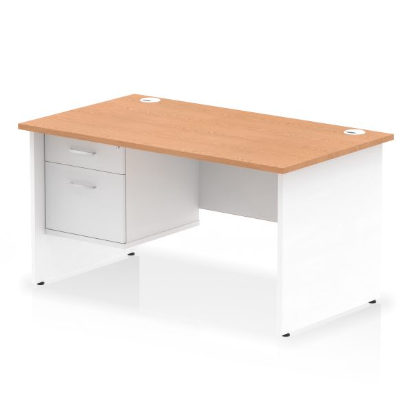 Pulse 1400mm Panel End Straight Desk With Single Fixed Pedestal - Image 19