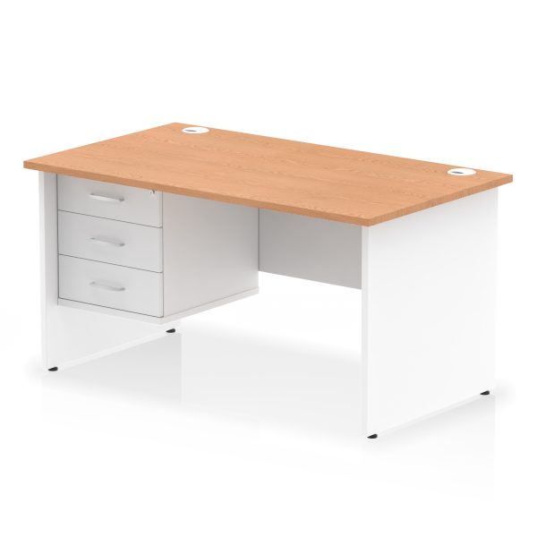 Pulse 1400mm Panel End Straight Desk With Single Fixed Pedestal - Image 20