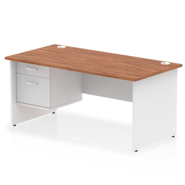 Pulse 1600mm Panel End Straight Desk With Single Fixed Pedestal - Image 25