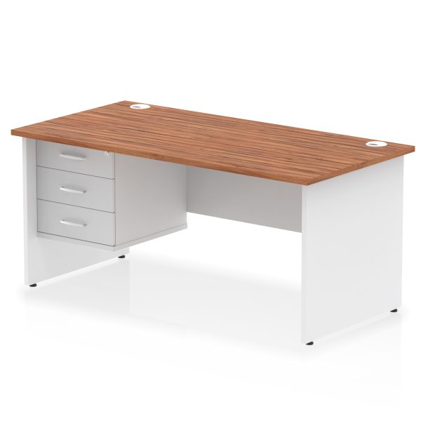 Pulse 1600mm Panel End Straight Desk With Single Fixed Pedestal - Image 26