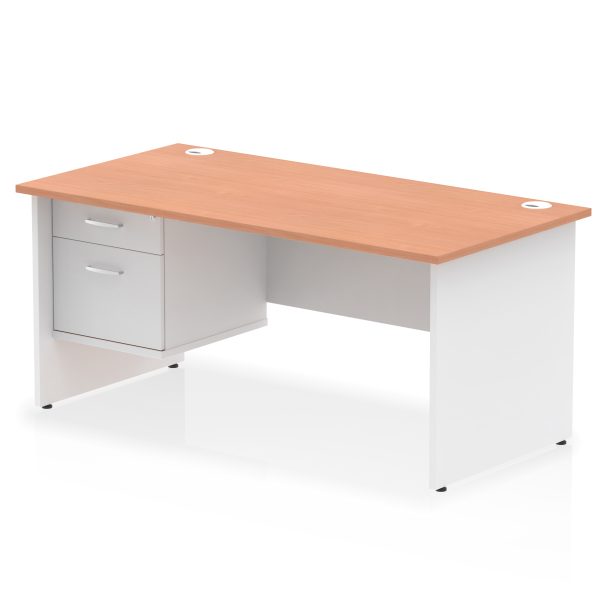 Pulse 1600mm Panel End Straight Desk With Single Fixed Pedestal - Image 5