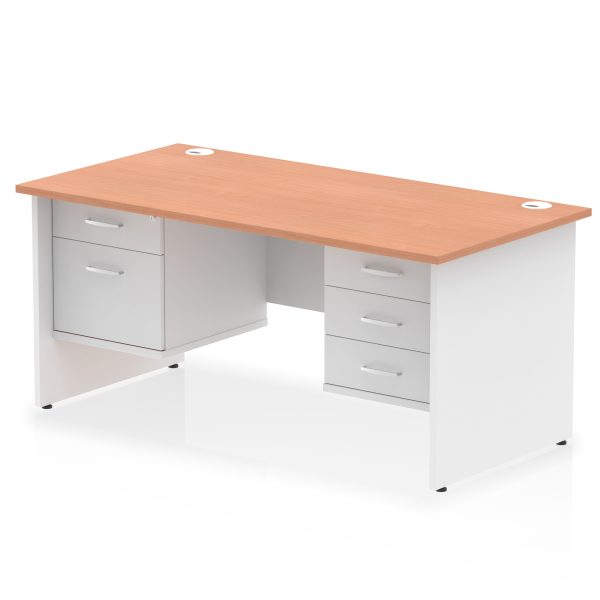 Pulse 1600mm Panel End Straight Desk With Two Fixed Pedestal - Image 6