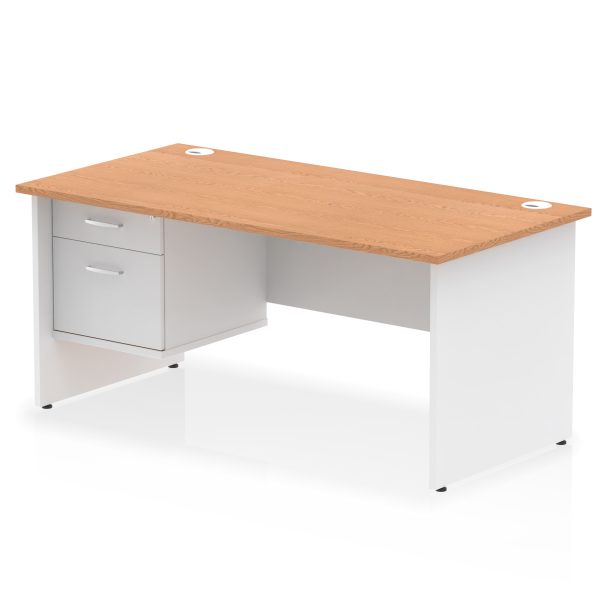 Pulse 1600mm Panel End Straight Desk With Single Fixed Pedestal - Image 19
