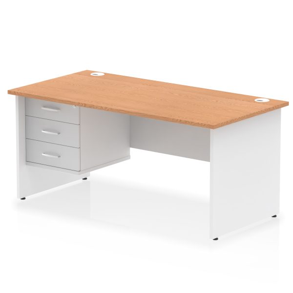 Pulse 1600mm Panel End Straight Desk With Single Fixed Pedestal - Image 20