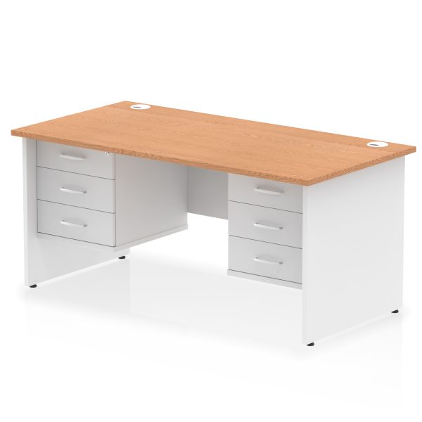 Pulse 1600mm Panel End Straight Desk With Two Fixed Pedestal - Image 22