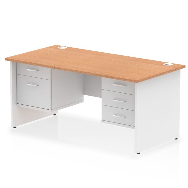 Pulse 1600mm Panel End Straight Desk With Two Fixed Pedestal - Image 23