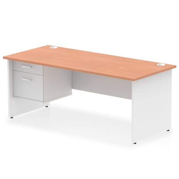 Pulse 1800mm Panel End Straigh Desk With Single Fixed Pedestal - Image 5