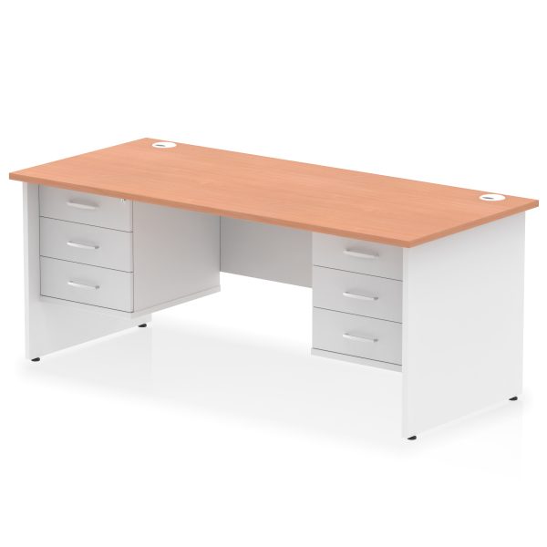 Pulse 1800mm Panel End Straight Desk With Two Fixed Pedestal - Image 6