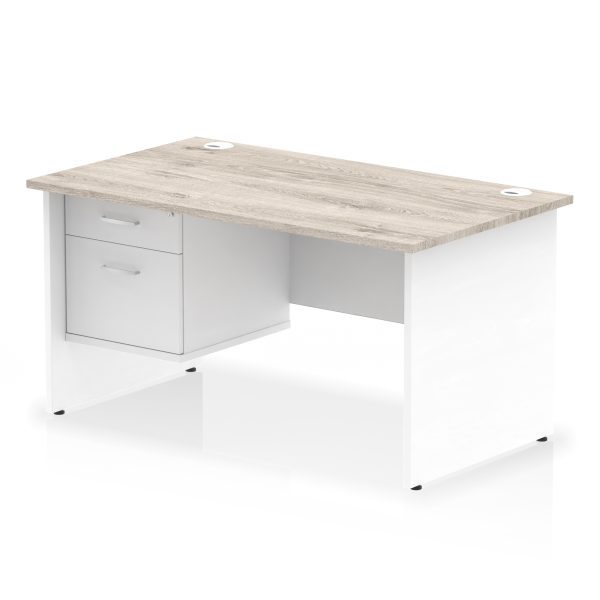 Pulse 1400mm Panel End Straight Desk With Single Fixed Pedestal - Image 9
