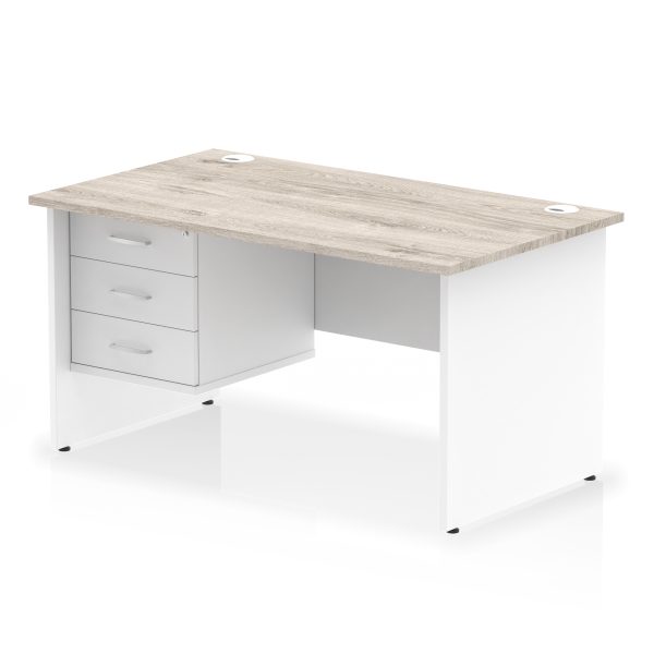 Pulse 1400mm Panel End Straight Desk With Single Fixed Pedestal - Image 10