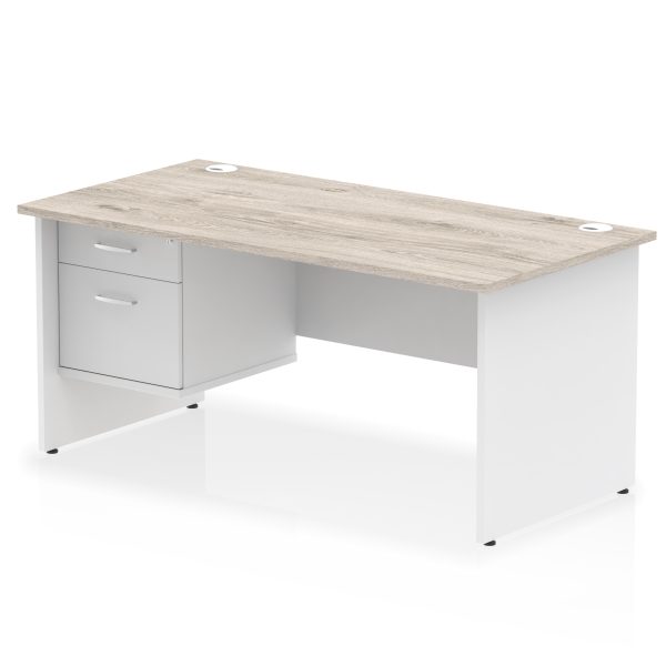 Pulse 1600mm Panel End Straight Desk With Single Fixed Pedestal - Image 9