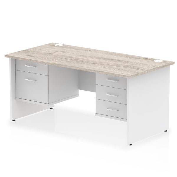 Pulse 1600mm Panel End Straight Desk With Two Fixed Pedestal - Image 12