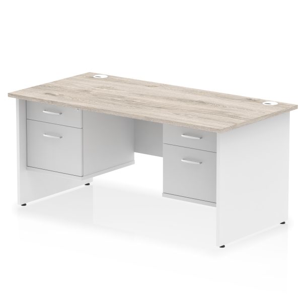 Pulse 1600mm Panel End Straight Desk With Two Fixed Pedestal - Image 10