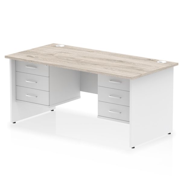 Pulse 1600mm Panel End Straight Desk With Two Fixed Pedestal - Image 11