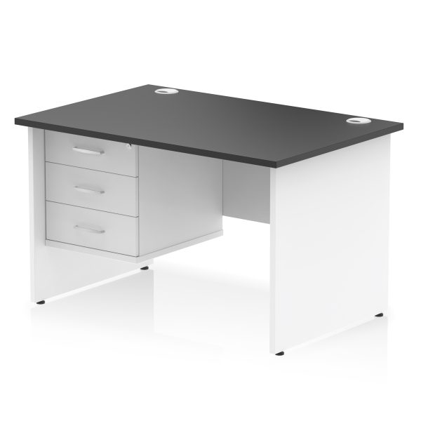 Pulse 1200mm Panel End Straight Desk With Single Fixed Pedestal - Image 32