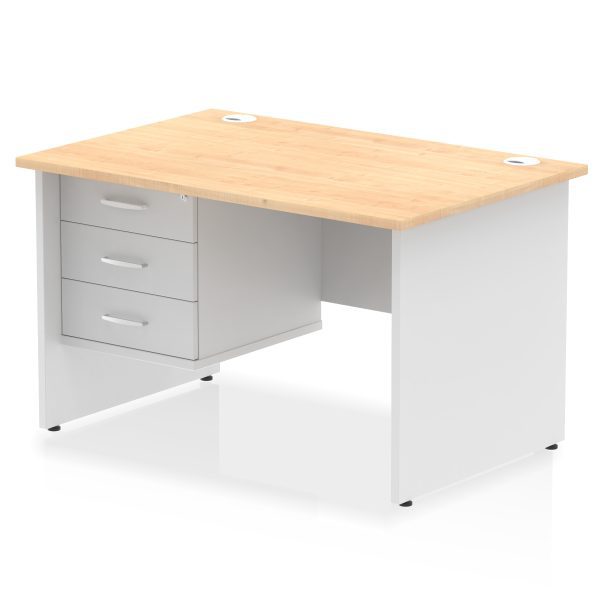 Pulse 1200mm Panel End Straight Desk With Single Fixed Pedestal - Image 33