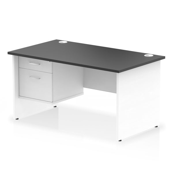 Pulse 1400mm Panel End Straight Desk With Single Fixed Pedestal - Image 33