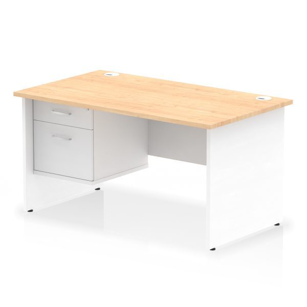 Pulse 1400mm Panel End Straight Desk With Single Fixed Pedestal - Image 34