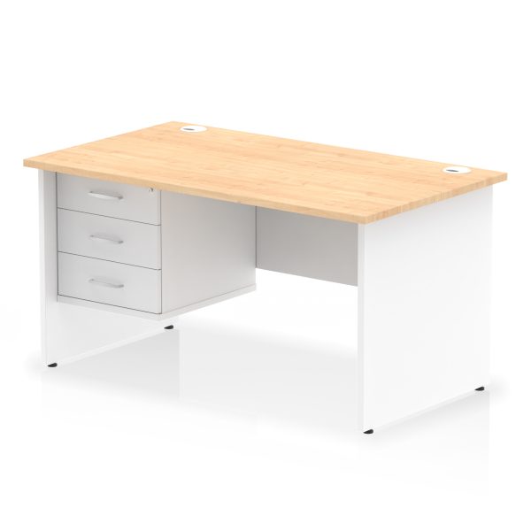 Pulse 1400mm Panel End Straight Desk With Single Fixed Pedestal - Image 36